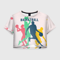 Женская футболка Crop-top 3D Баскетбол