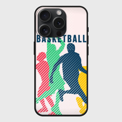 Чехол силиконовый для Apple iPhone 15 Pro матовый Баскетбол