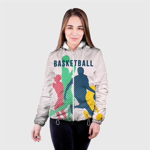 Женская куртка 3D Баскетбол, цвет белый - фото 3