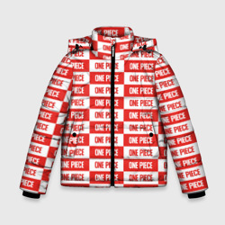 Зимняя куртка для мальчиков 3D One Piece краснобелые шашки