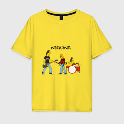 Мужская футболка хлопок Oversize Nirvana в стиле Simpsons