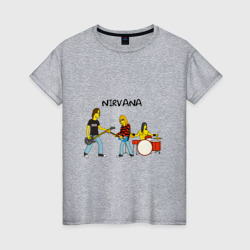 Женская футболка хлопок Nirvana в стиле Simpsons
