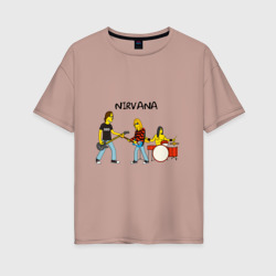 Nirvana в стиле Simpsons – Женская футболка хлопок Oversize с принтом купить со скидкой в -16%
