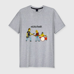 Мужская футболка хлопок Slim Nirvana в стиле Simpsons