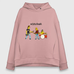 Женское худи Oversize хлопок Nirvana в стиле Simpsons