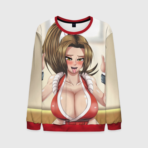 Мужской свитшот 3D Май Сирануи boobs -  sexy ahegao, цвет красный