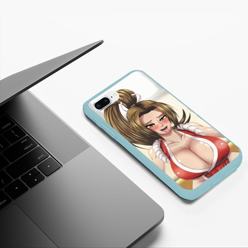 Чехол для iPhone 7Plus/8 Plus матовый Май Сирануи boobs -  sexy ahegao, цвет мятный - фото 5