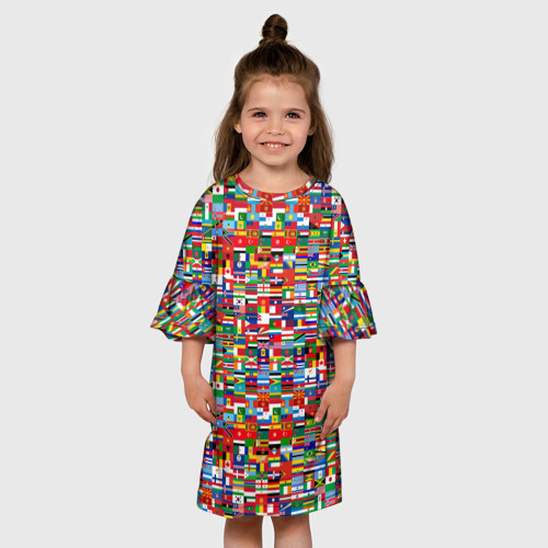 Детское платье 3D с принтом ФЛАГИ, вид сбоку #3