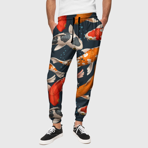 Мужские брюки 3D Карпы кои, цвет 3D печать - фото 4