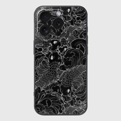 Чехол для iPhone 16 Pro силиконовый с защитой камеры Карпы кои графика