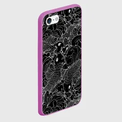 Чехол для iPhone 5/5S матовый Карпы кои графика - фото 2