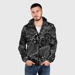 Мужская ветровка 3D Карпы кои графика - фото 2