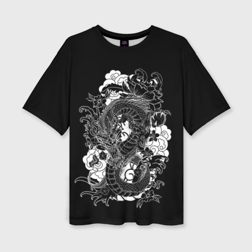 Женская футболка oversize 3D Дракон, цвет 3D печать