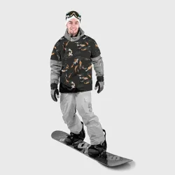 Накидка на куртку 3D Карпы кои на черном