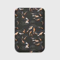 Картхолдер Magsafe магнитный Карпы кои на черном