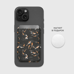 Картхолдер Magsafe магнитный Карпы кои на черном - фото 2