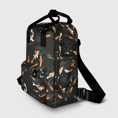 Женский рюкзак 3D Карпы кои на черном - фото 2