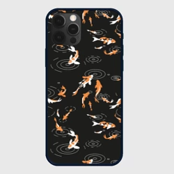 Чехол для iPhone 12 Pro Карпы кои на черном