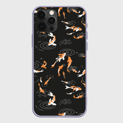 Чехол для iPhone 12 Pro Карпы кои на черном