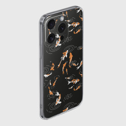 Чехол для iPhone 15 Pro Max силиконовый с защитой камеры Карпы кои на черном - фото 2