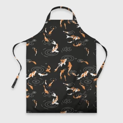 Фартук 3D Карпы кои на черном