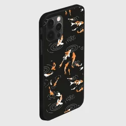 Чехол для iPhone 12 Pro Max Карпы кои на черном - фото 2