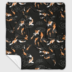 Плед с рукавами Карпы кои на черном