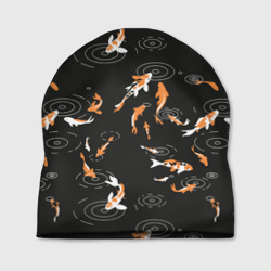 Шапка 3D Карпы кои на черном
