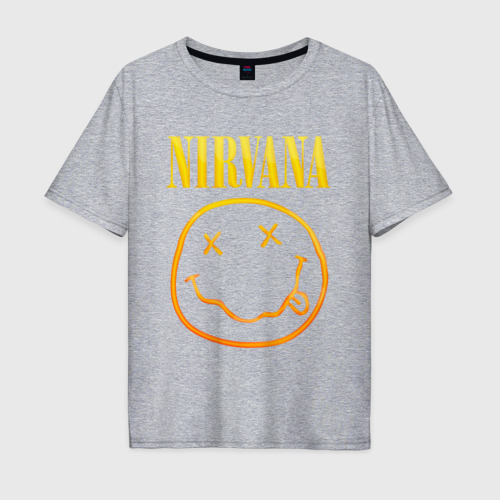 Мужская футболка хлопок Oversize Nirvana, цвет меланж