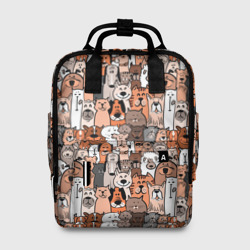 Женский рюкзак 3D Коты и собаки