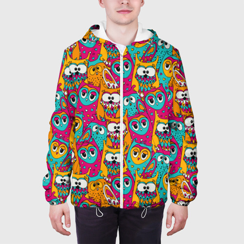 Мужская куртка 3D Совы разноцветные, цвет 3D печать - фото 4