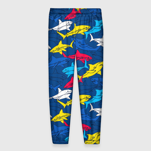 Мужские брюки 3D Разноцветные акулы - фото 2