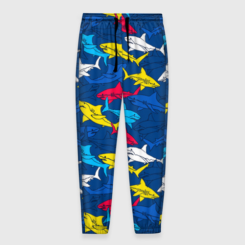 Мужские брюки 3D Разноцветные акулы