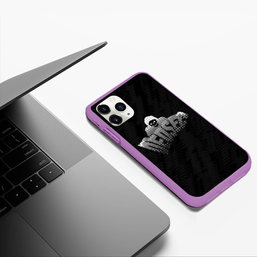 Чехол для iPhone 11 Pro Max матовый Watch dogs DedSec, цвет фиолетовый - фото 5