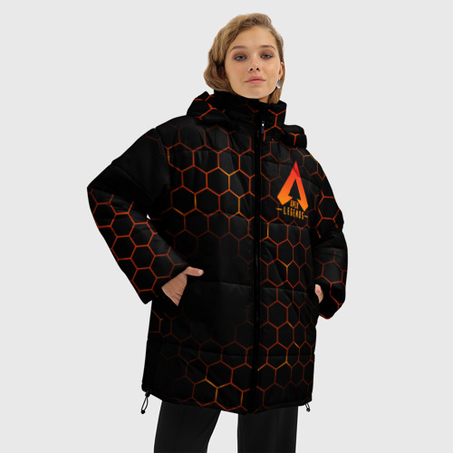 Женская зимняя куртка Oversize Apex Legends Апекс Легендс, цвет черный - фото 3