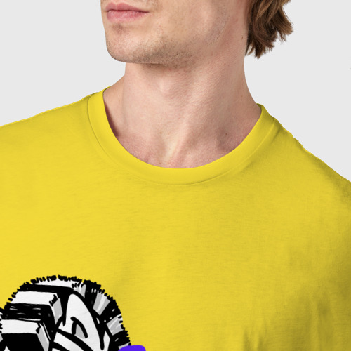 Мужская футболка хлопок DAB Зебра, цвет желтый - фото 6