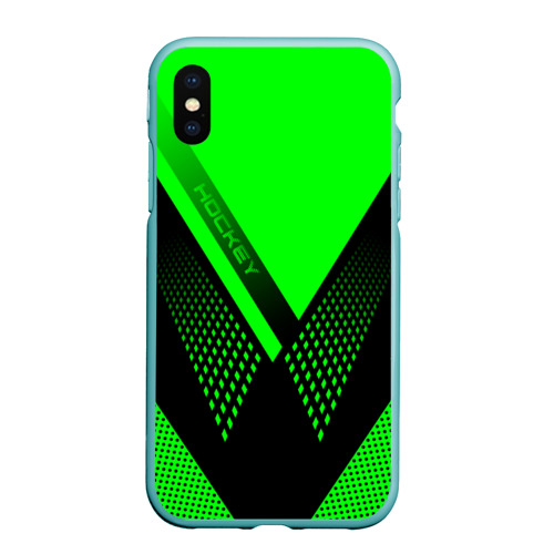 Чехол для iPhone XS Max матовый Hockey, цвет мятный