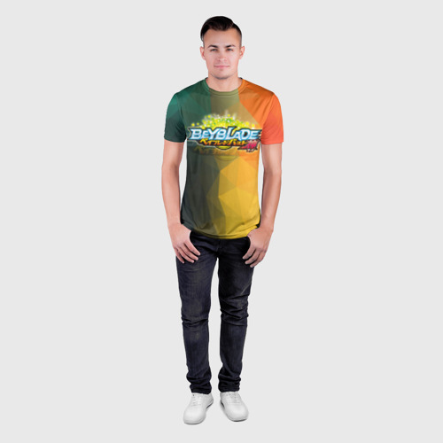 Мужская футболка 3D Slim beyblade логотип, цвет 3D печать - фото 4