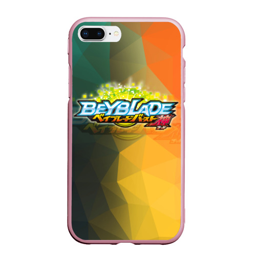 Чехол для iPhone 7Plus/8 Plus матовый beyblade логотип, цвет розовый