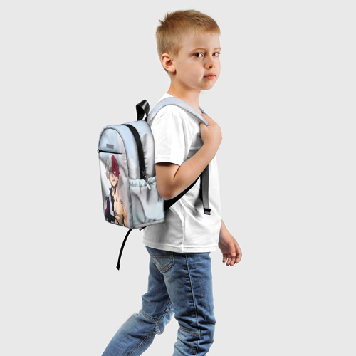 Детский рюкзак 3D с принтом Огонь, вид сзади #1