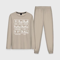 Мужская пижама с лонгсливом хлопок Жизнь мотоциклиста