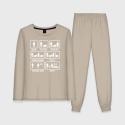 Женская пижама с лонгсливом хлопок Жизнь мотоциклиста