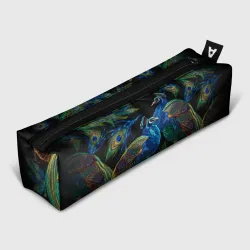 Пенал школьный 3D Павлины - вышивка гладью
