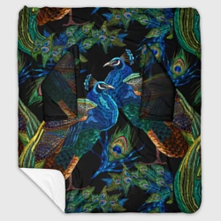 Плед с рукавами Павлины - вышивка гладью