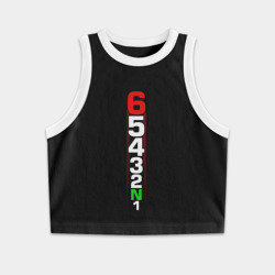 Женская укороченная майка-топ хлопок Скорости мотоцикла