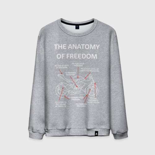 Мужской свитшот хлопок The anatomy of freedom, цвет меланж