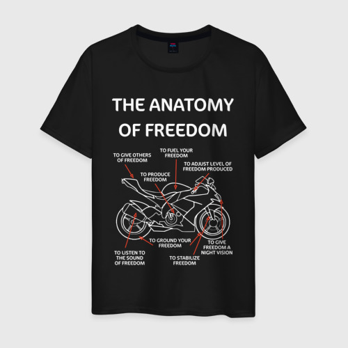 Мужская футболка хлопок The anatomy of freedom, цвет черный