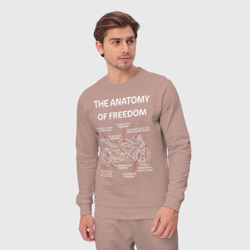 Мужской костюм хлопок The anatomy of freedom, цвет пыльно-розовый - фото 5