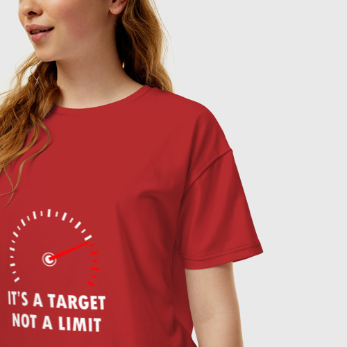 Женская футболка хлопок Oversize It's a target, not a limit, цвет красный - фото 3