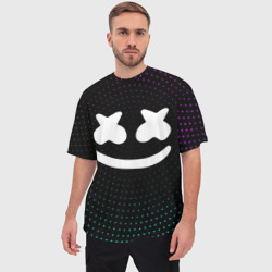 Мужская футболка oversize 3D Marshmello Black - фото 2